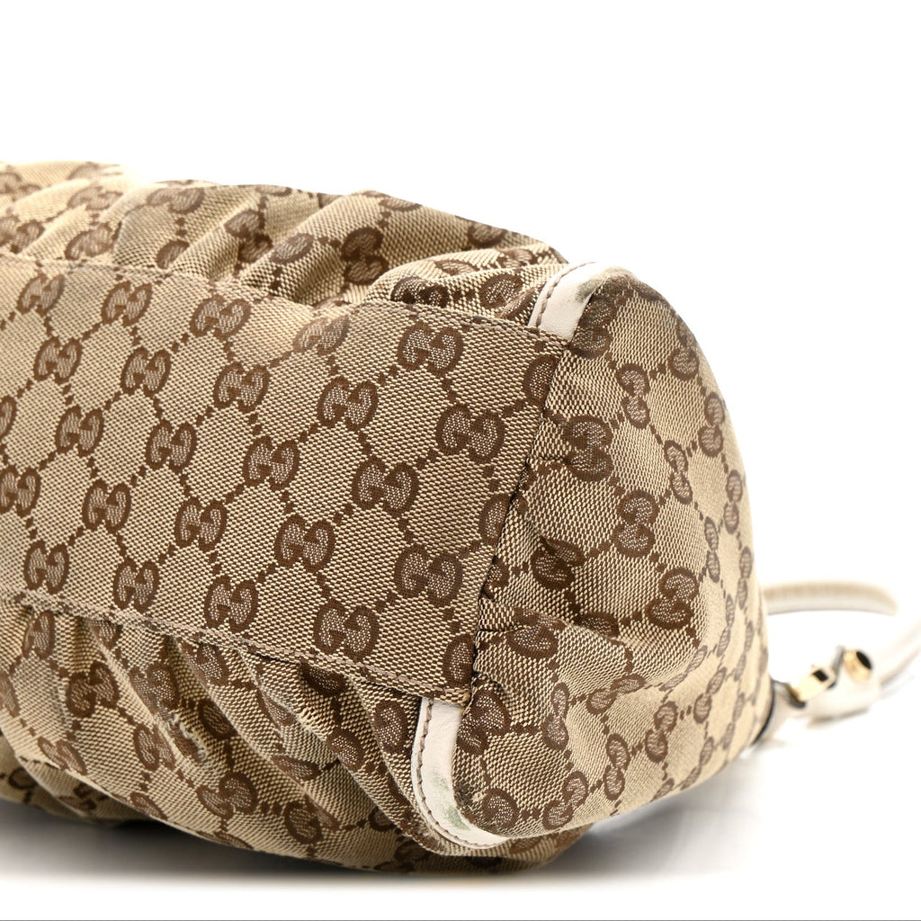 Gucci Monogram Medium D Gold Ring Hobo White