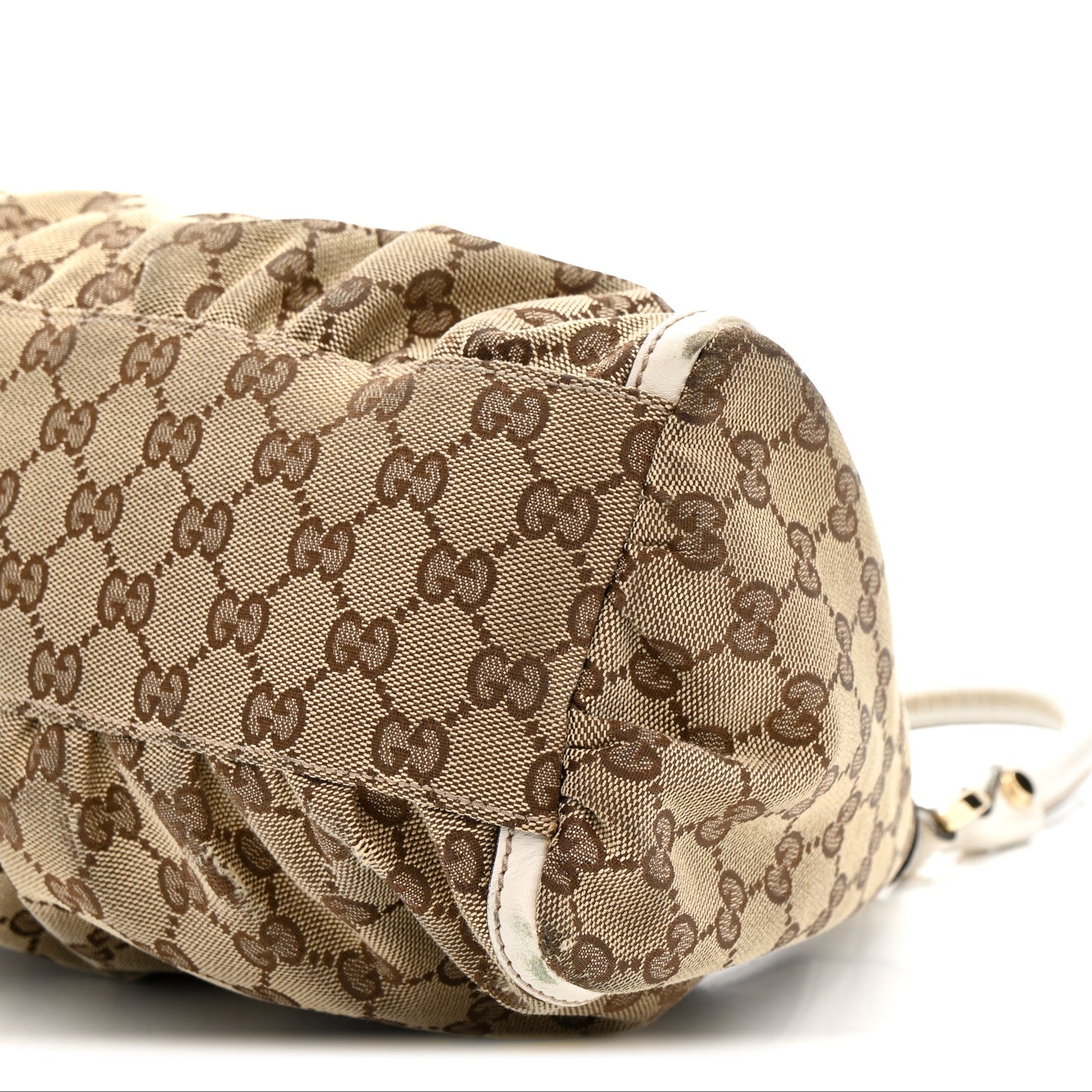 Gucci Monogram Medium D Gold Ring Hobo White