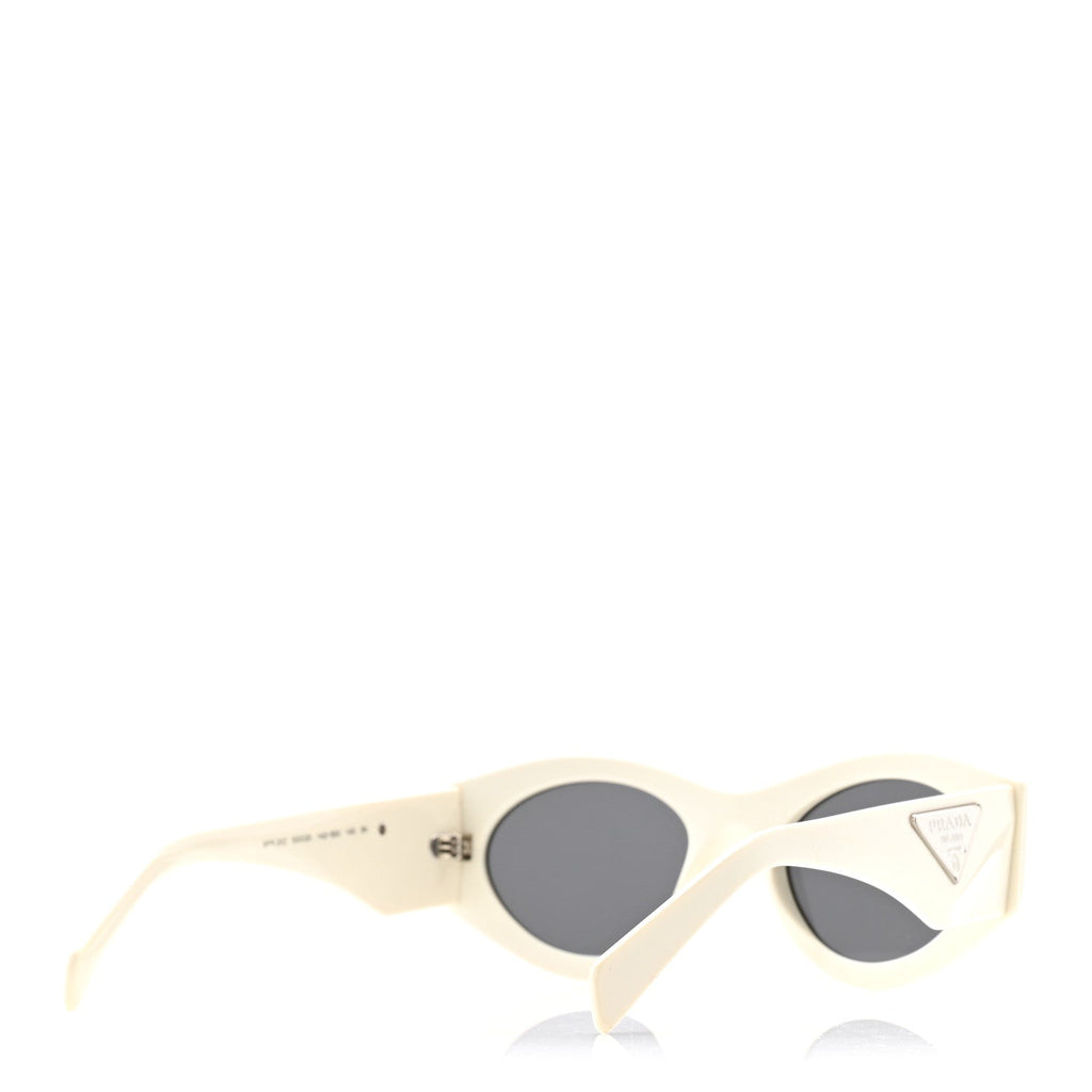Prada Acetate Oval Symbole Sunglasses SPR 20Z White