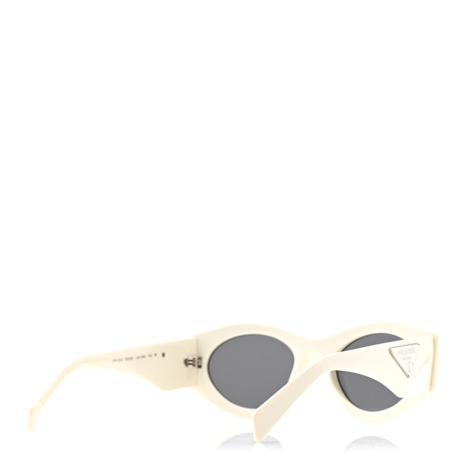 Prada Acetate Oval Symbole Sunglasses SPR 20Z White