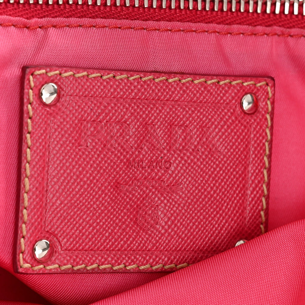 Prada Tessuto Nylon Saffiano Tote Papaya Ibisco