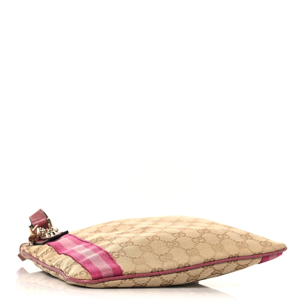 Gucci Monogram Web Jolicoeur Charms Messenger Pink Ebony