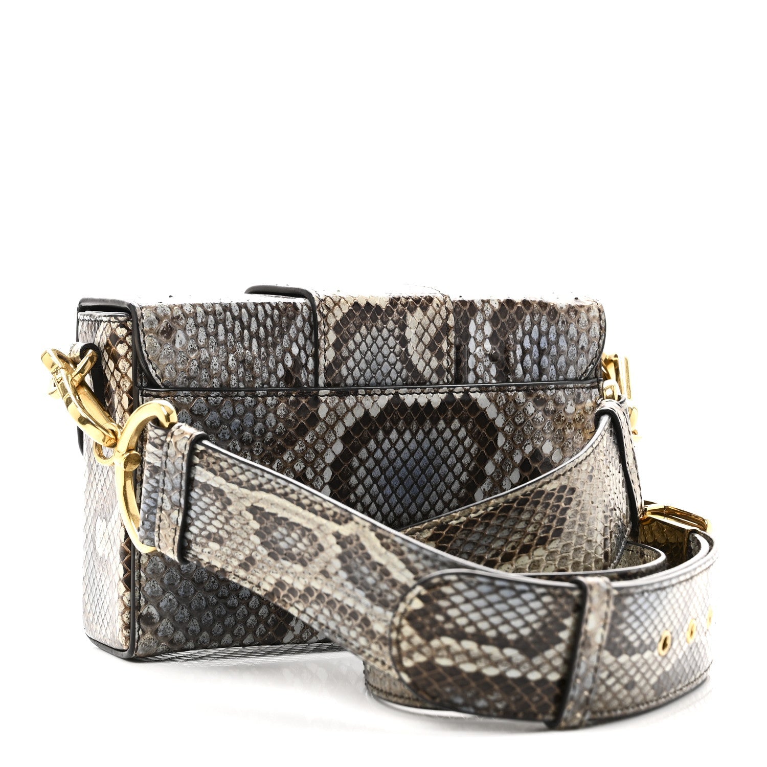 Christian Dior Snakeskin 30 Montaigne Box Bag Beige Multicolor