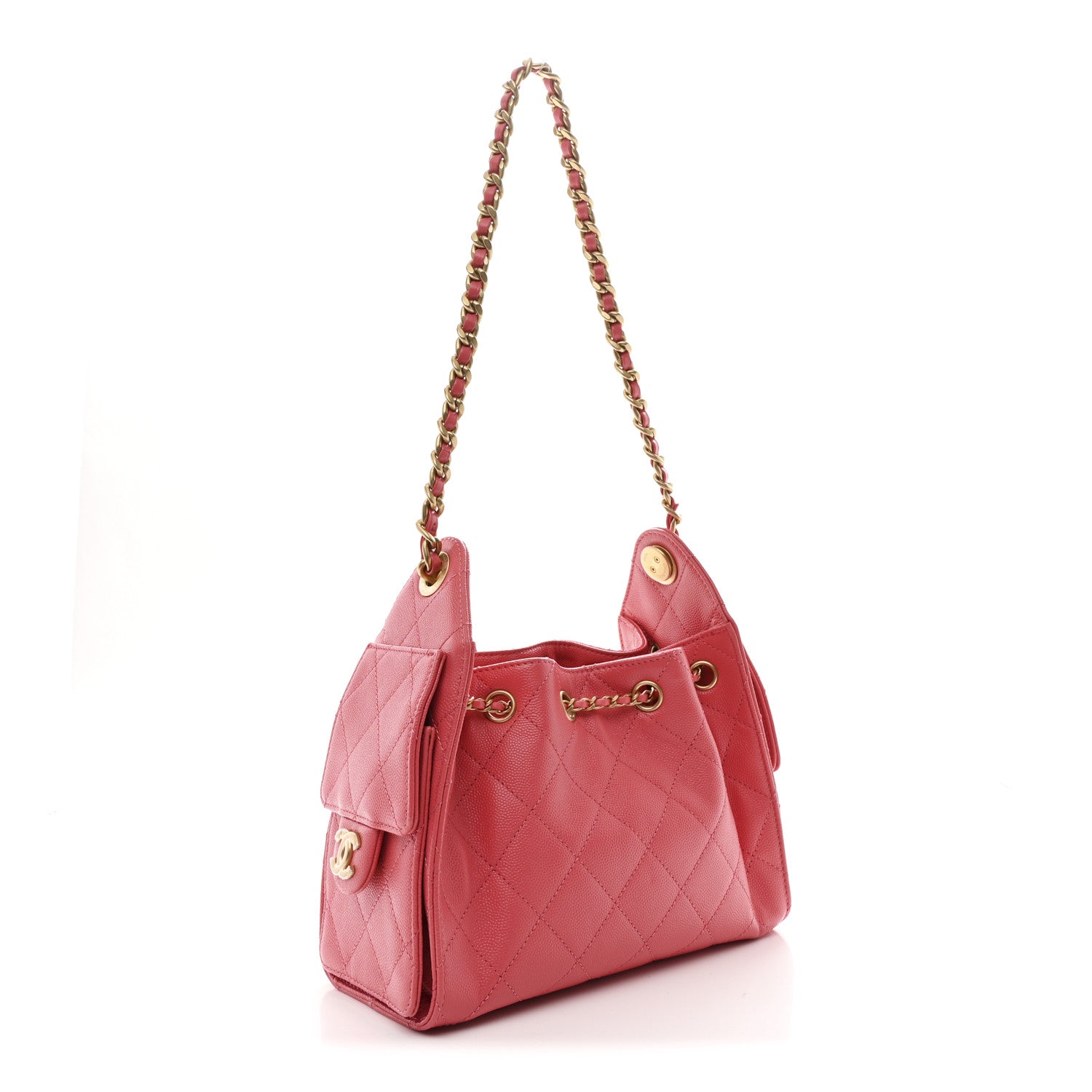 Chanel Caviar Quilted Mini Chanel 25 Handbag Coral