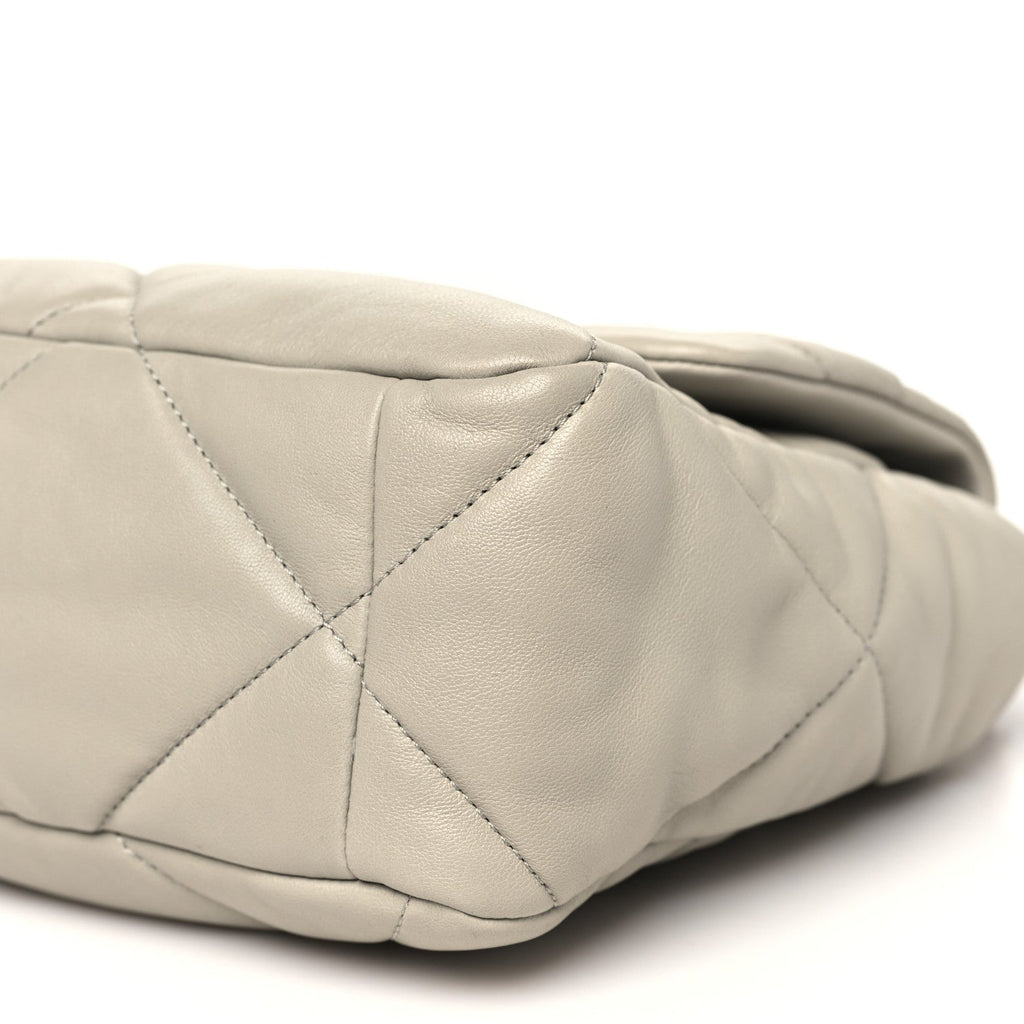 Chanel Lambskin Quilted Large Chanel 19 Flap Grey