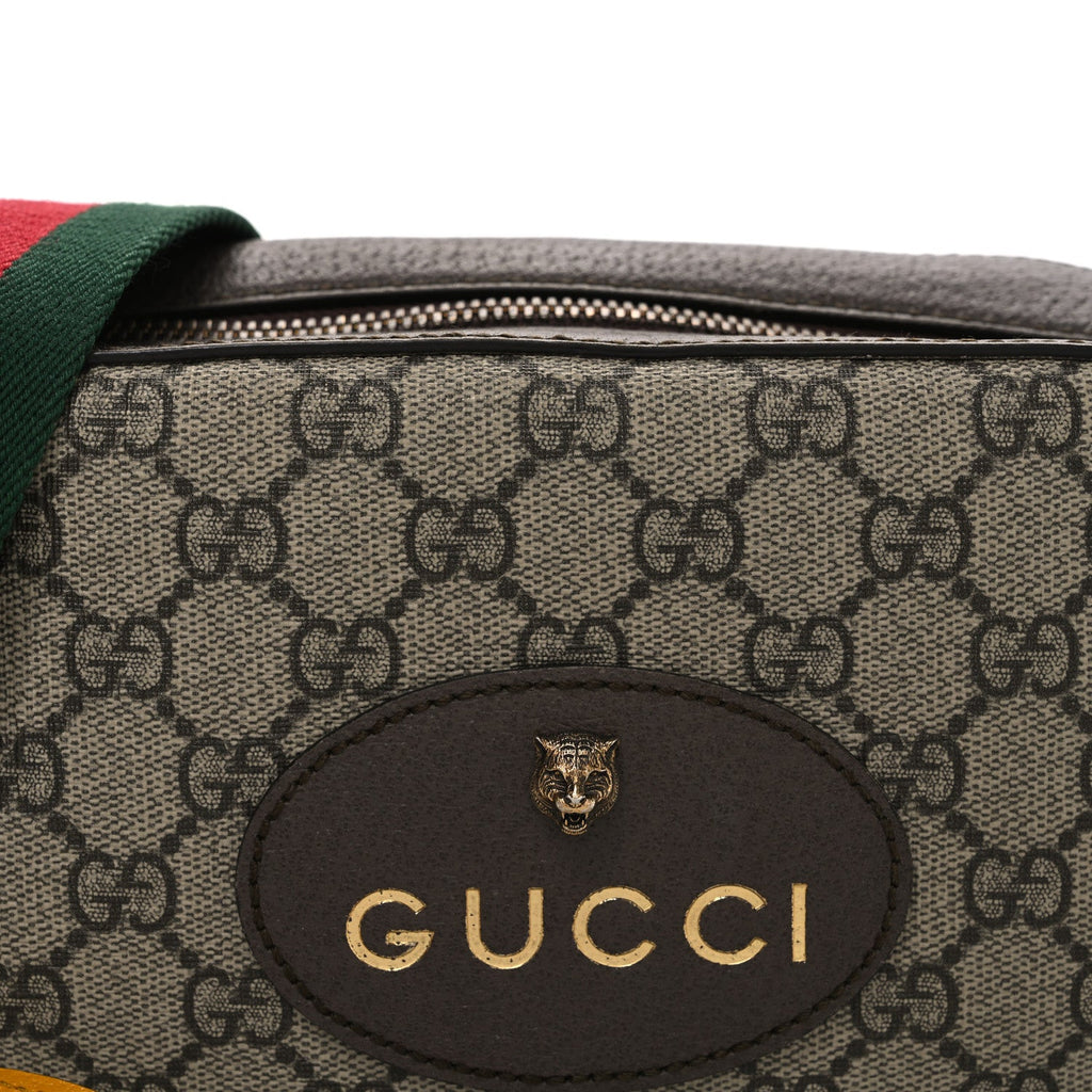 Gucci GG Supreme Monogram Web Neo Vintage Shoulder Bag Beige New Acero Crop