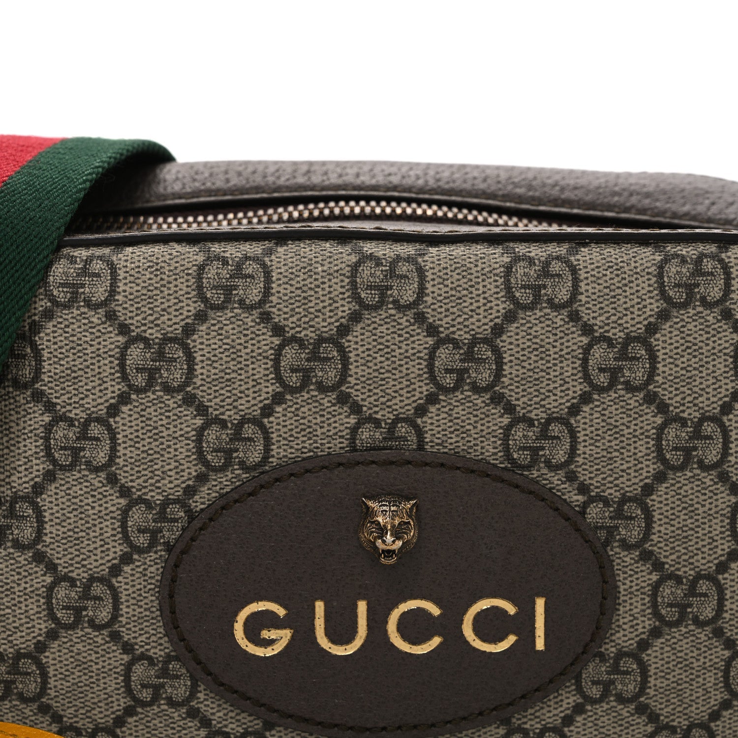 Gucci GG Supreme Monogram Web Neo Vintage Shoulder Bag Beige New Acero Crop