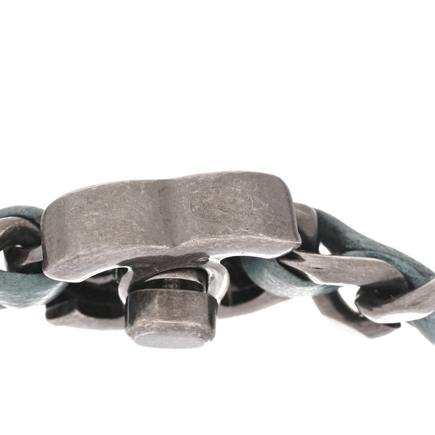 Lambskin CC Turnlock Choker Necklace Navy Blue