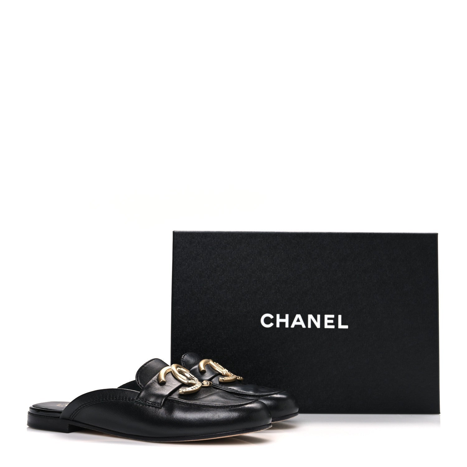 Lambskin CC Mules 38 Black