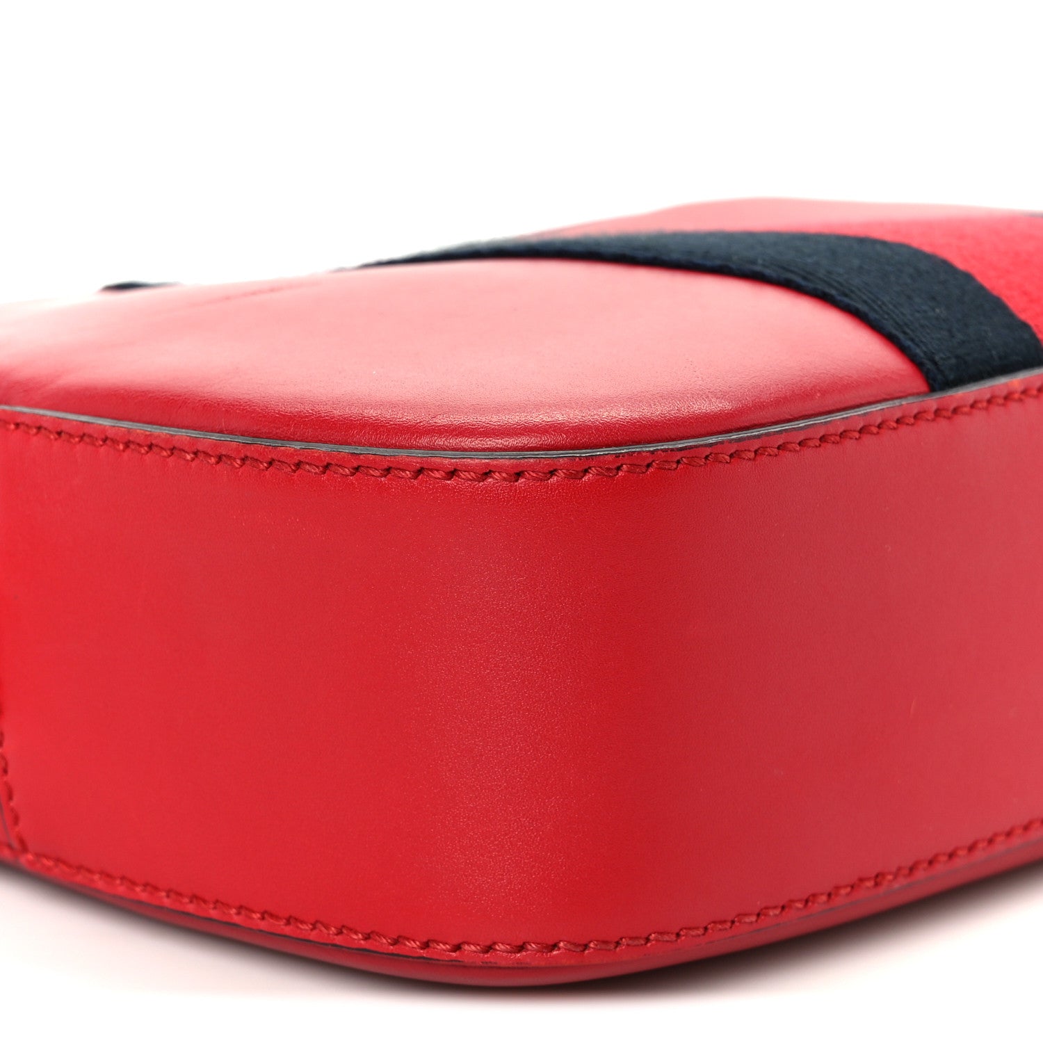 Gucci Calfskin Web Small Webby Bee Shoulder Bag Red