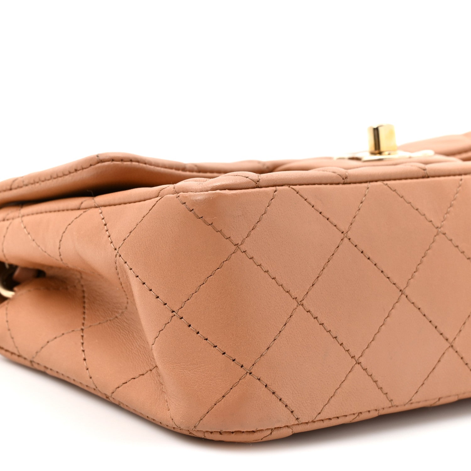 Chanel Lambskin Quilted Mini Rectangular Flap Brown