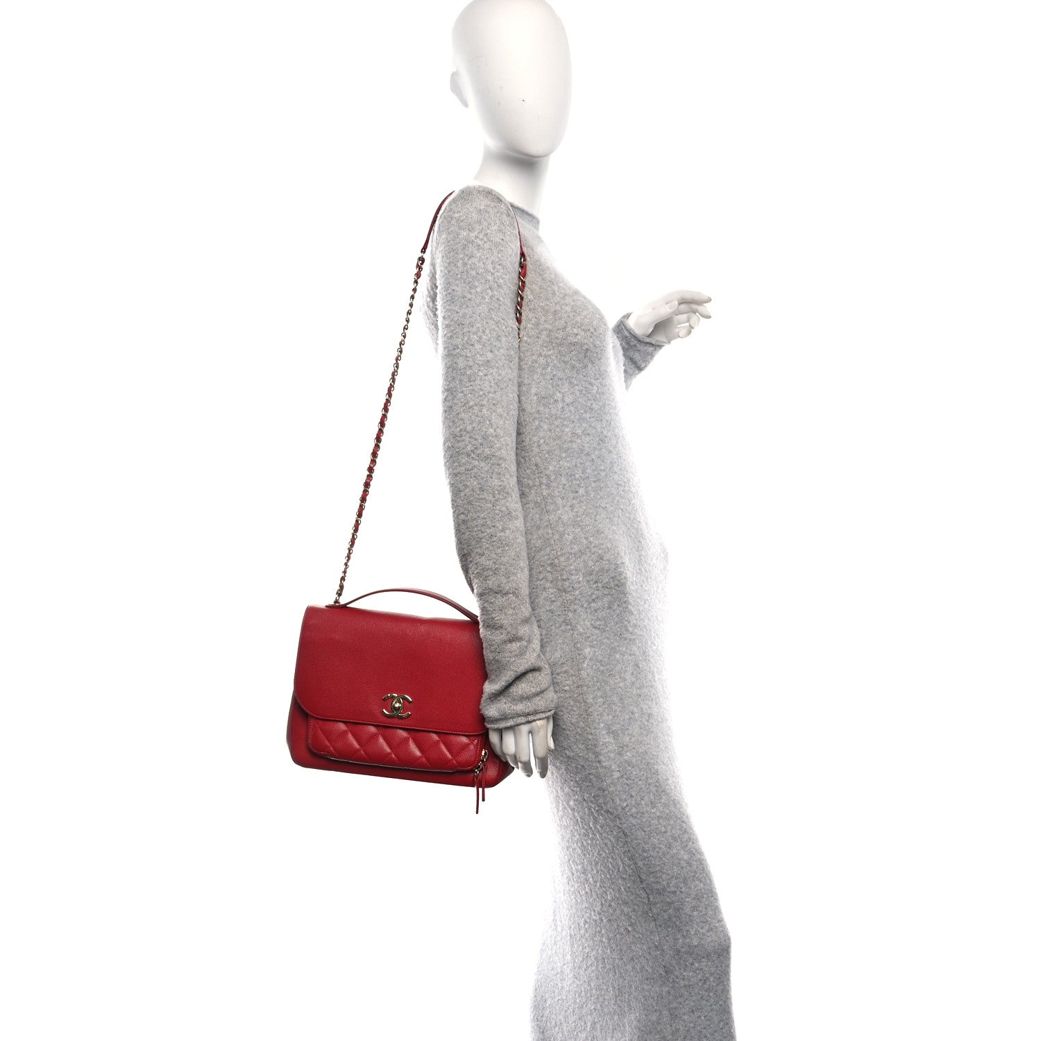 Chanel Caviar Quilted Large Business Affinity Flap Red