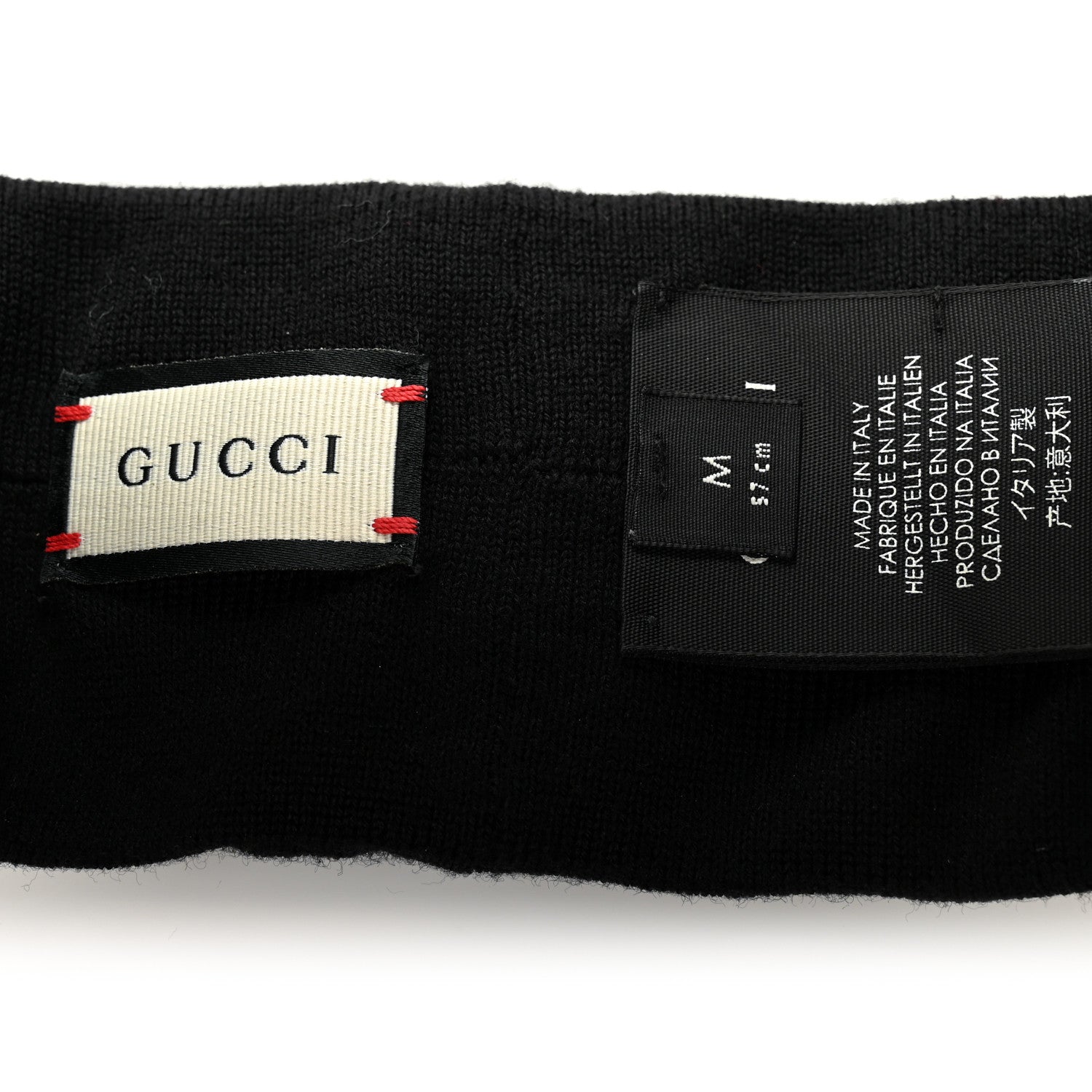 Gucci Sequin Polyester Headband M 57 Black White