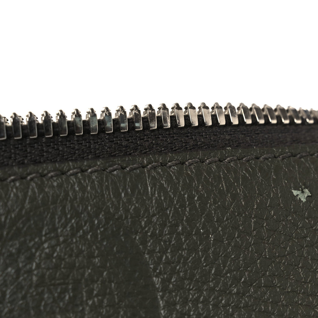 Gucci Piuma Calfskin Jumbo GG Embossed Medium Wristlet Messenger Bag Green