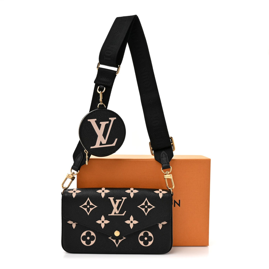 Louis Vuitton Empreinte Monogram Giant Felicie Pochette Black Beige