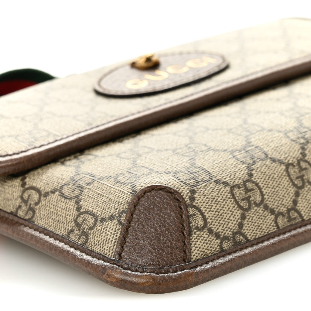 Gucci GG Supreme Monogram Neo Vintage Web Belt Bag Brown