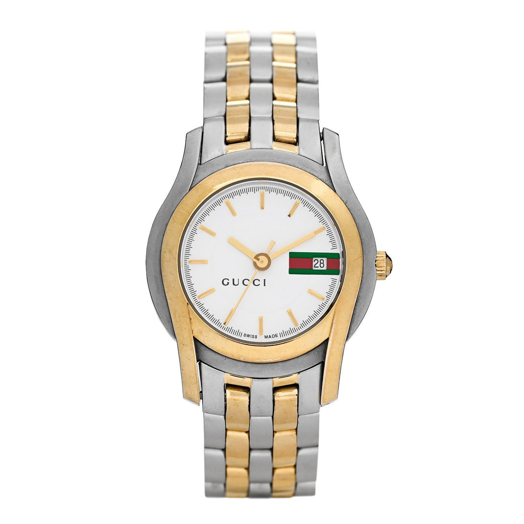 Gucci Stainless Steel 27mm 5500L Two Tone Quartz Watch