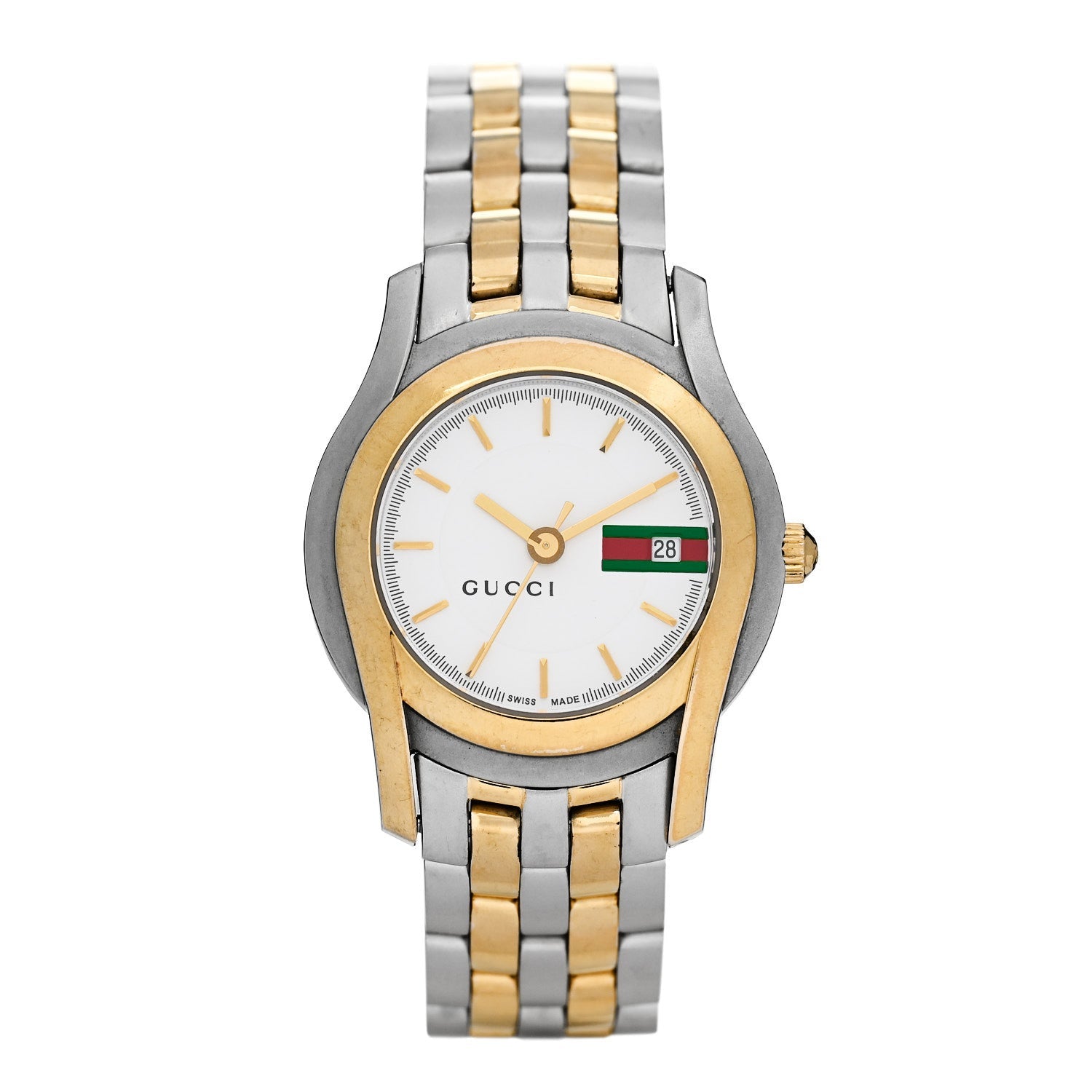 Gucci Stainless Steel 27mm 5500L Two Tone Quartz Watch