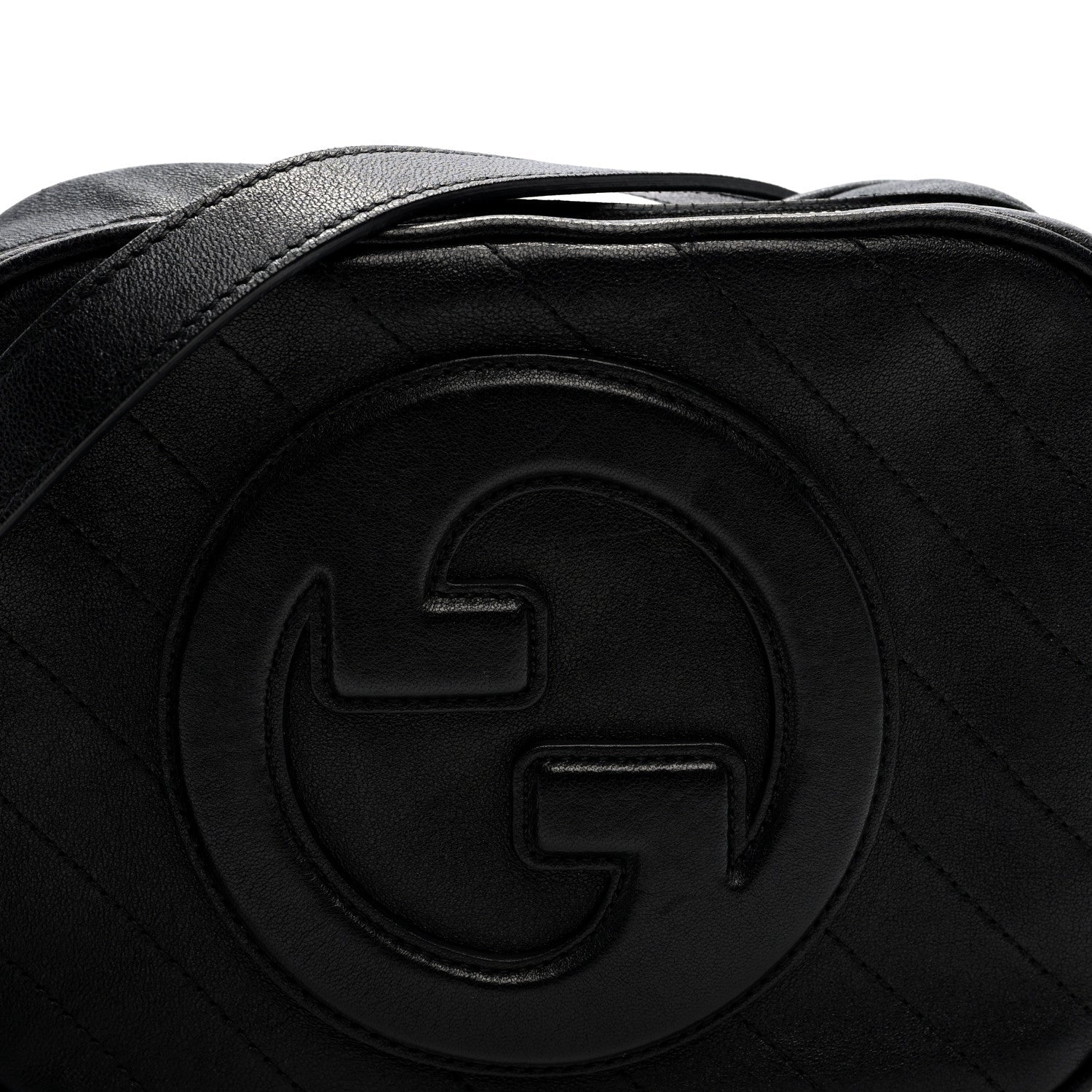 Gucci Sakai Be Green Calfskin Diagonal Stitched Small Blondie Shoulder Bag Black