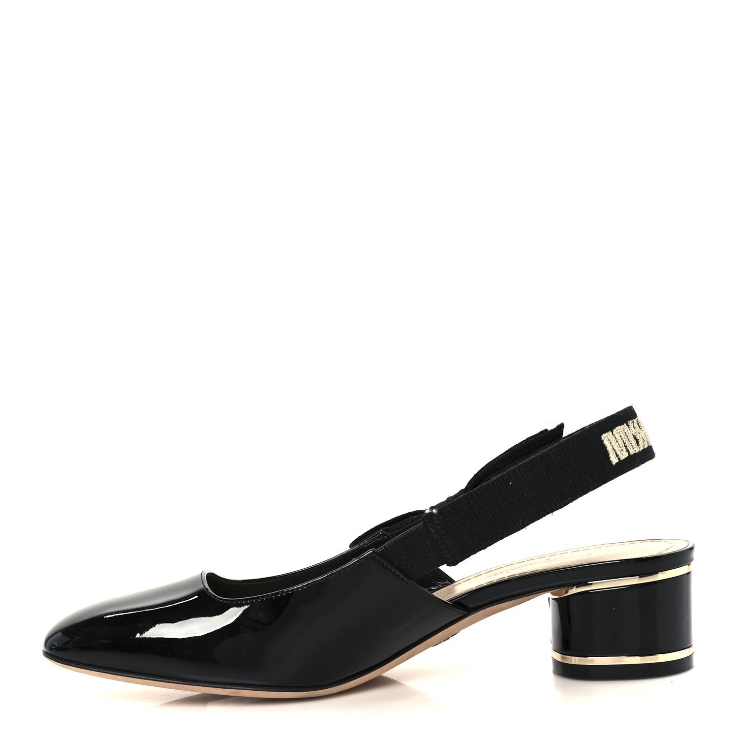 Christian Dior Patent Miss Dior Slingback Pumps 37.5 Black