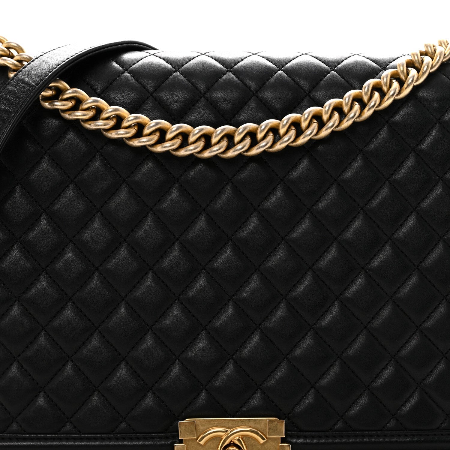 Chanel Lambskin Quilted Large Boy Flap Black