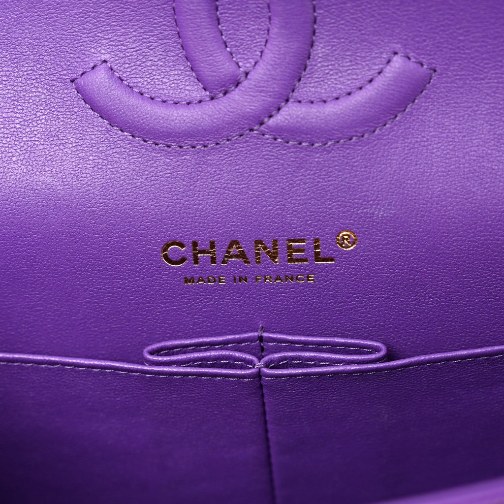 Chanel Caviar Quilted Medium Double Flap Purple