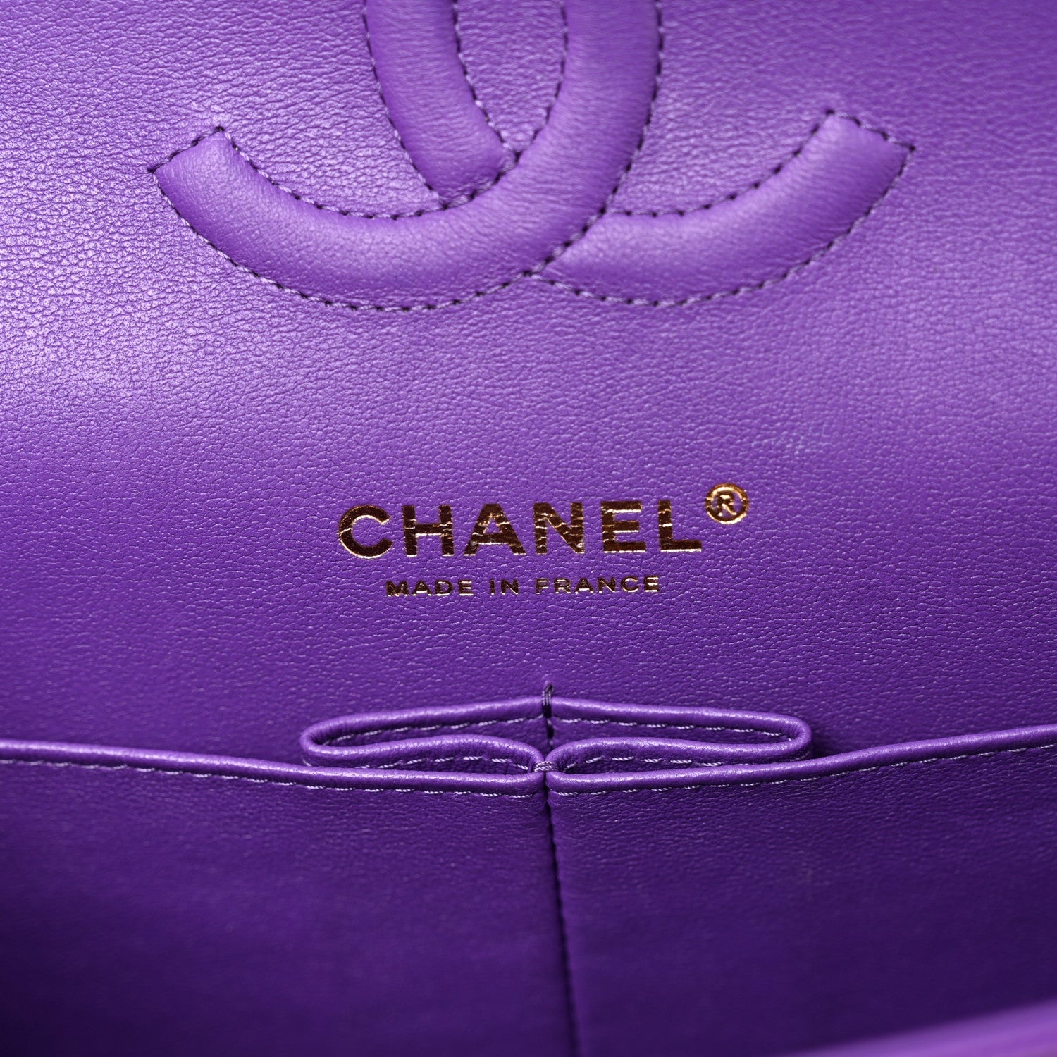 Chanel Caviar Quilted Medium Double Flap Purple