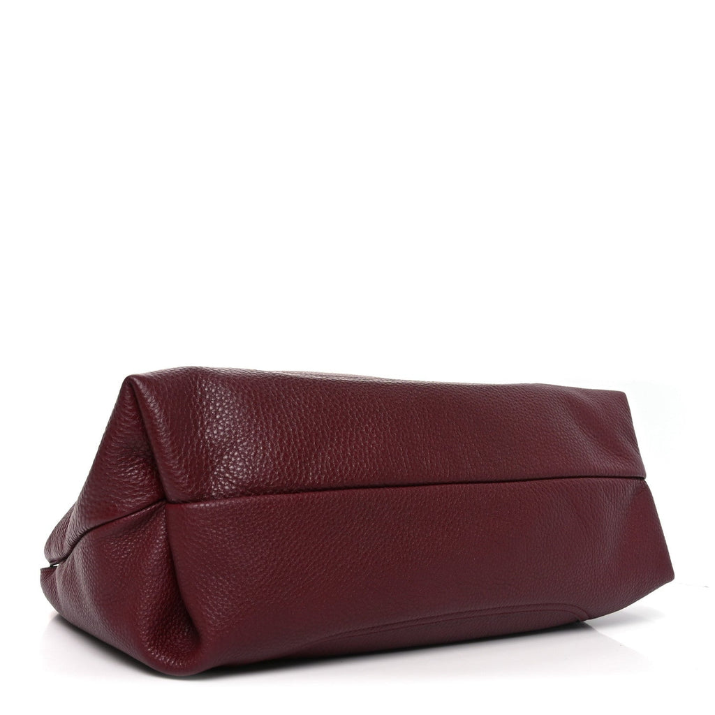 Gucci Grained Calfskin Softbit Maxi Shoulder Bag Rosso