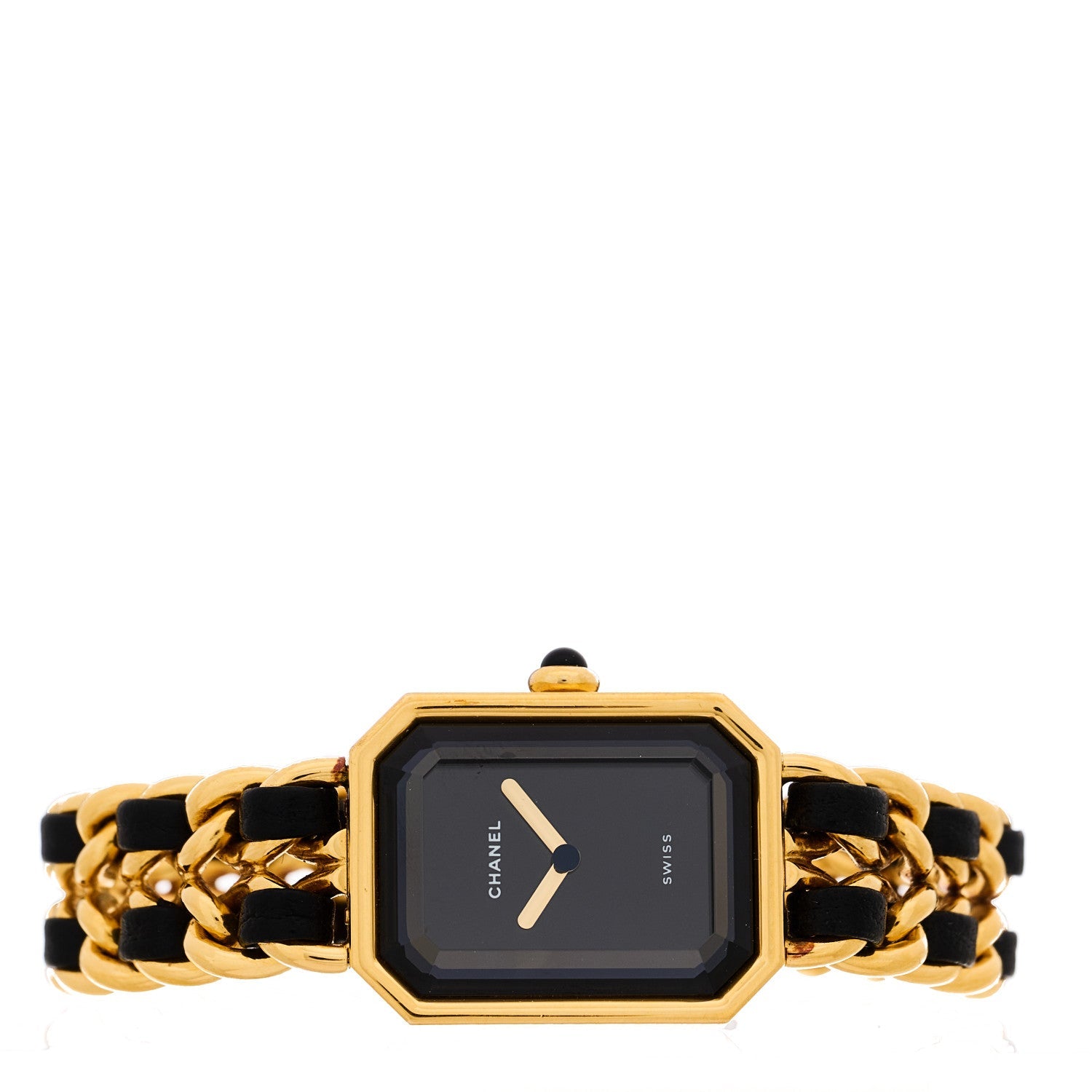 Chanel Stainless Steel Lambskin 20mm Chain Premiere Quartz Watch Gold L