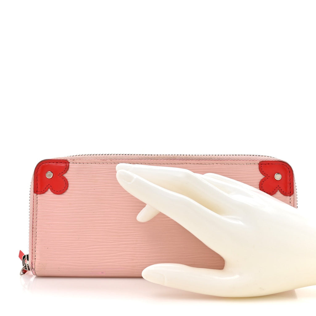 Louis Vuitton Epi Blooming Corners Clemence Wallet Rose Ballerine Coquelicot