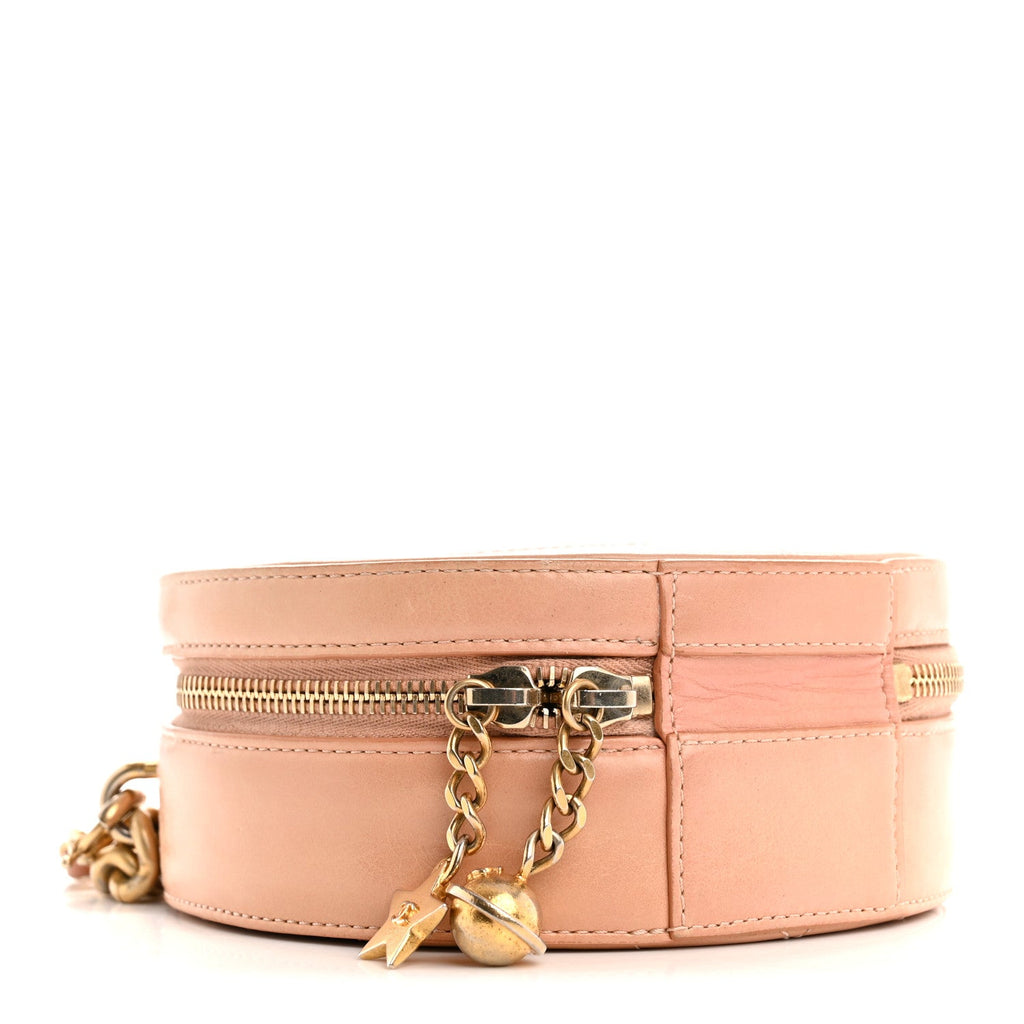 Chanel Glazed Calfskin Round As Earth Evening Bag Beige