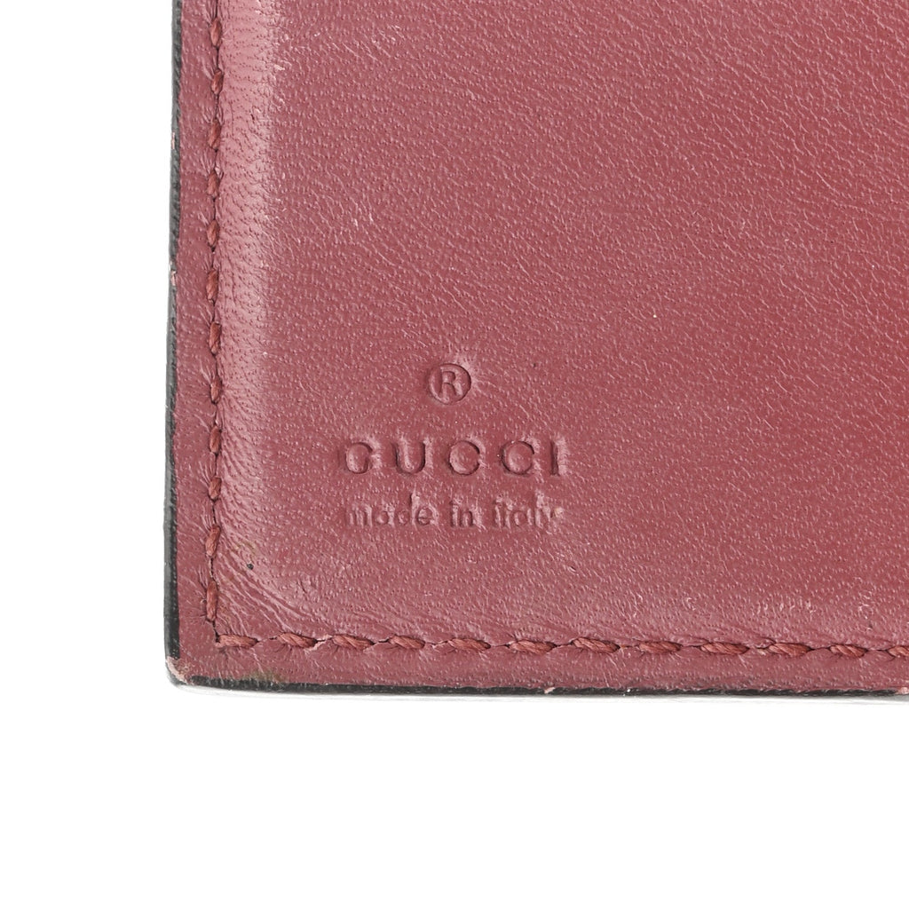 Gucci GG Supreme Monogram Blooms French Flap Wallet Beige Multicolor Dry Rose