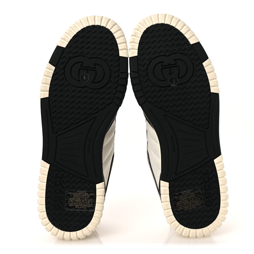 Gucci Sparrow Calfskin Mens Re-Web Sneakers 8 Green White Black
