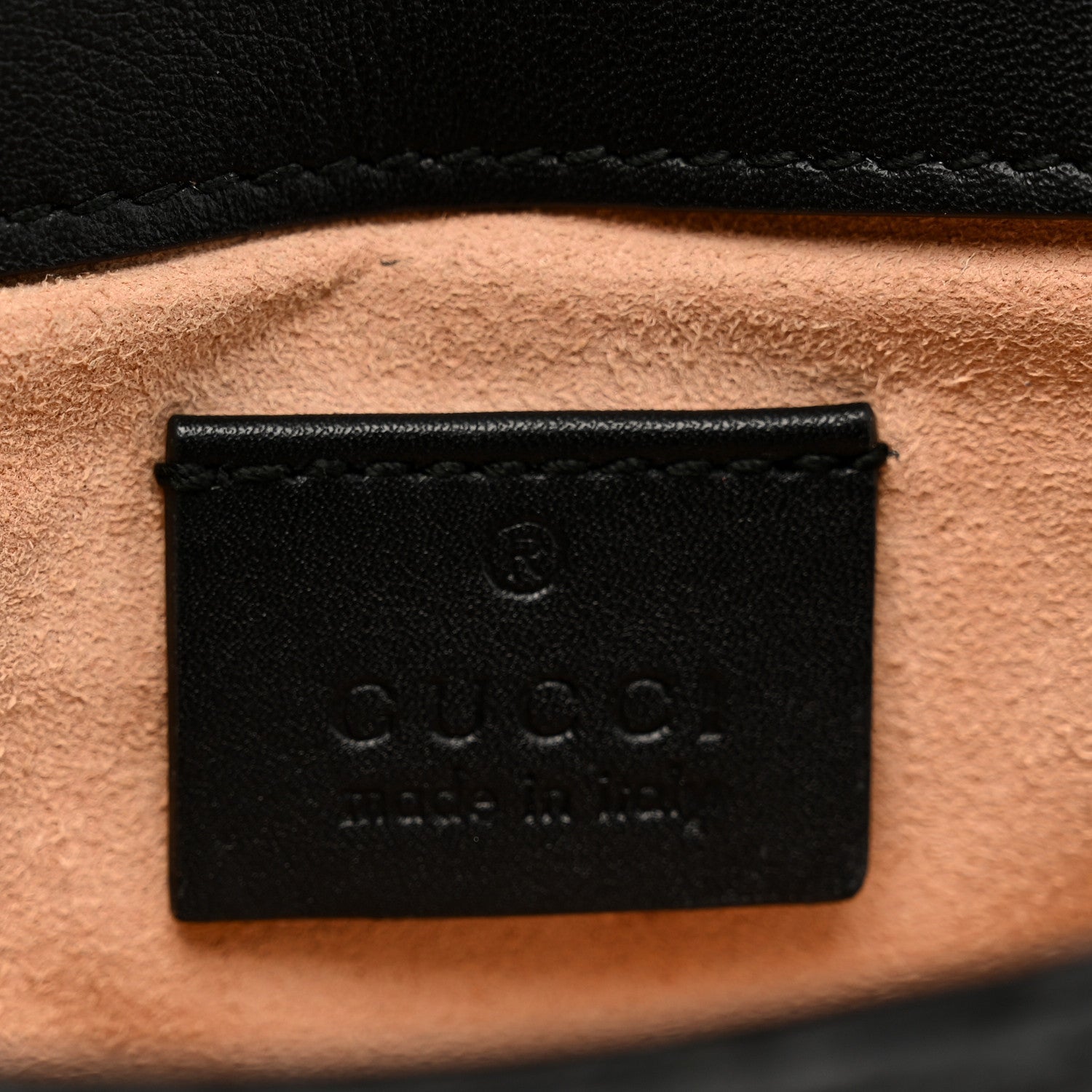 Gucci Calfskin Matelasse Super Mini GG Marmont Shoulder Bag Black