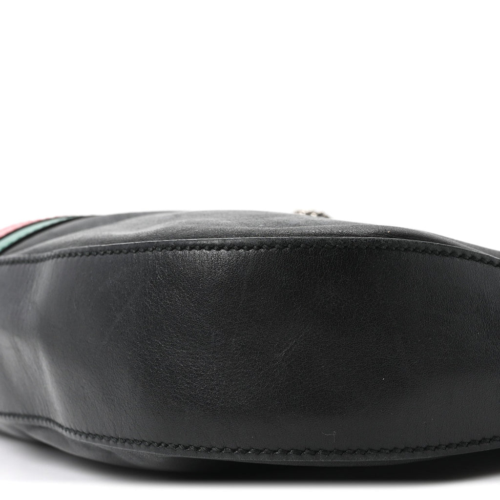 Gucci Calfskin Web Stripe Medium Dionysus Hobo Black