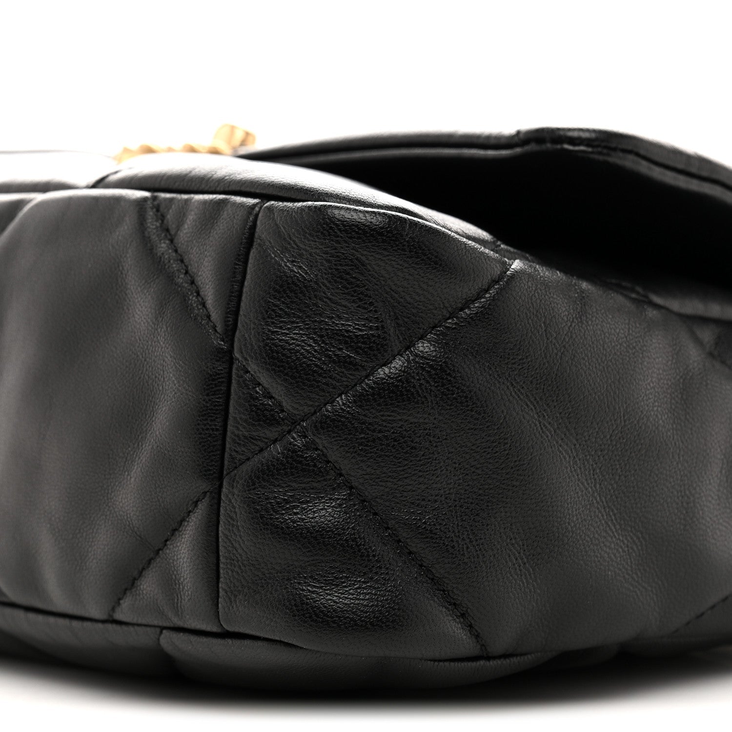 Chanel Shiny Goatskin Quilted Medium Chanel 19 Flap Black