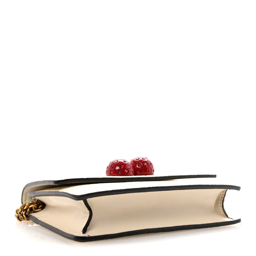 Gucci Guccissima Mini Cherry Chain Bag White