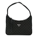 Prada Re-Nylon Vela Studs Mini Re-Edition 2000 Bag Black