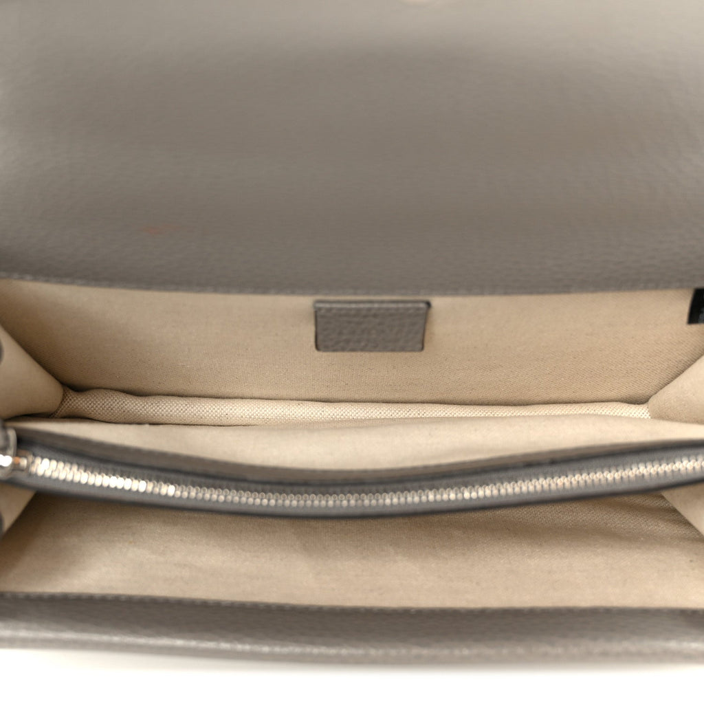 Gucci Pebbled Calfskin Small Dionysus Shoulder Bag Dusty Grey