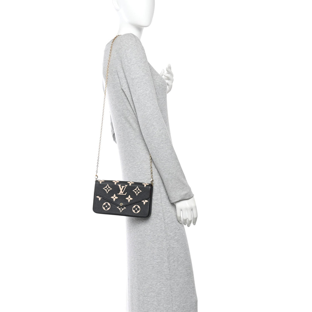 Louis Vuitton Empreinte Monogram Giant Felicie Pochette Black Beige