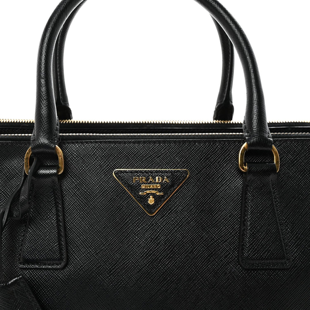 Prada Saffiano Medium Galleria Double Zip Tote Black