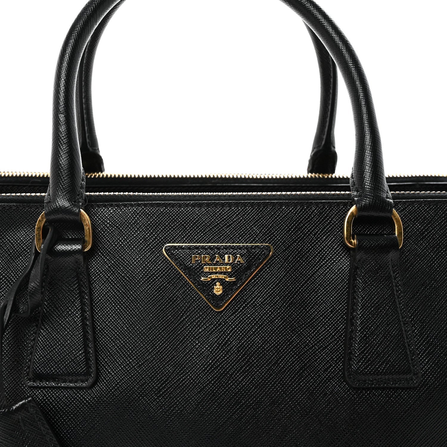 Prada Saffiano Medium Galleria Double Zip Tote Black