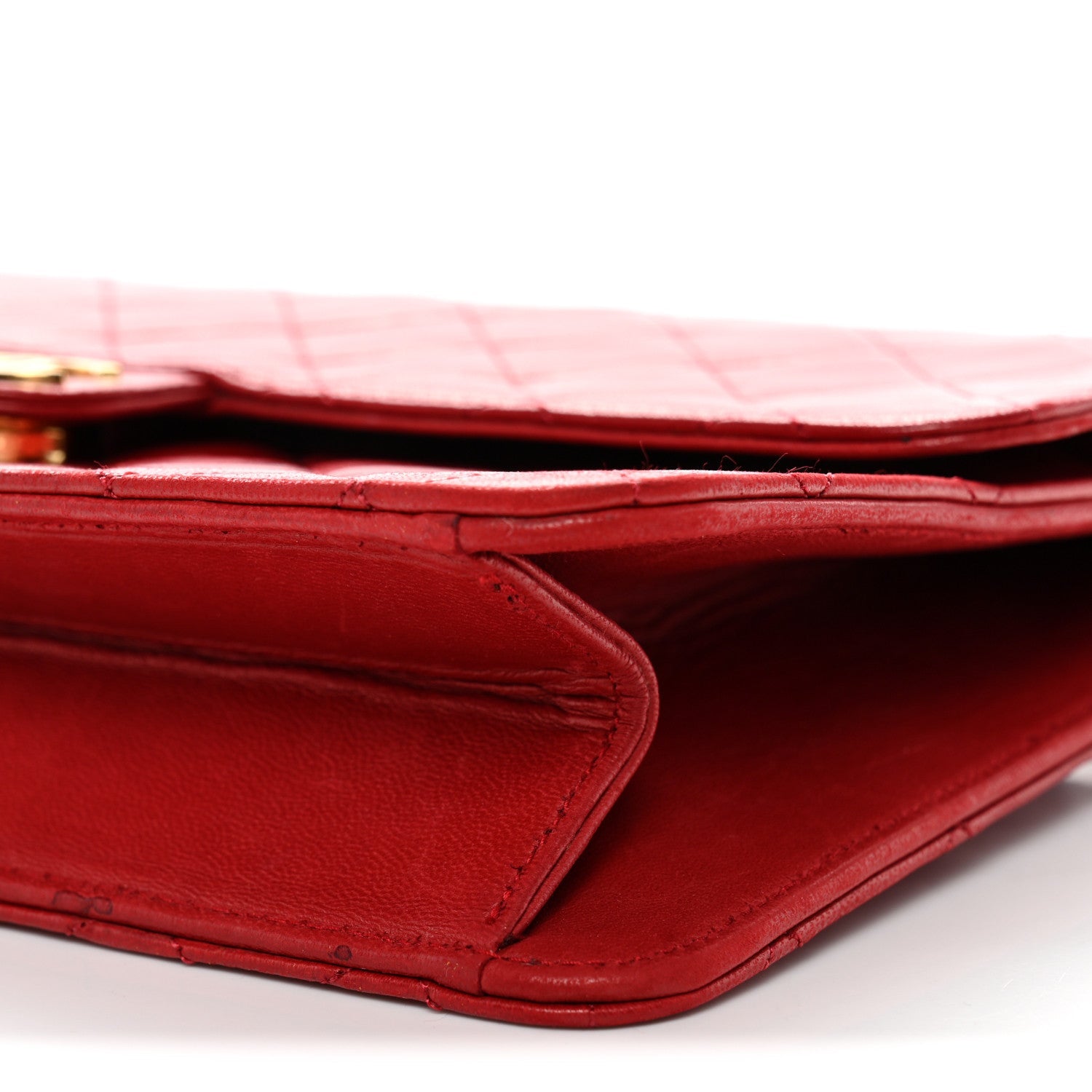 Chanel Lambskin Quilted Medium Single Flap Red