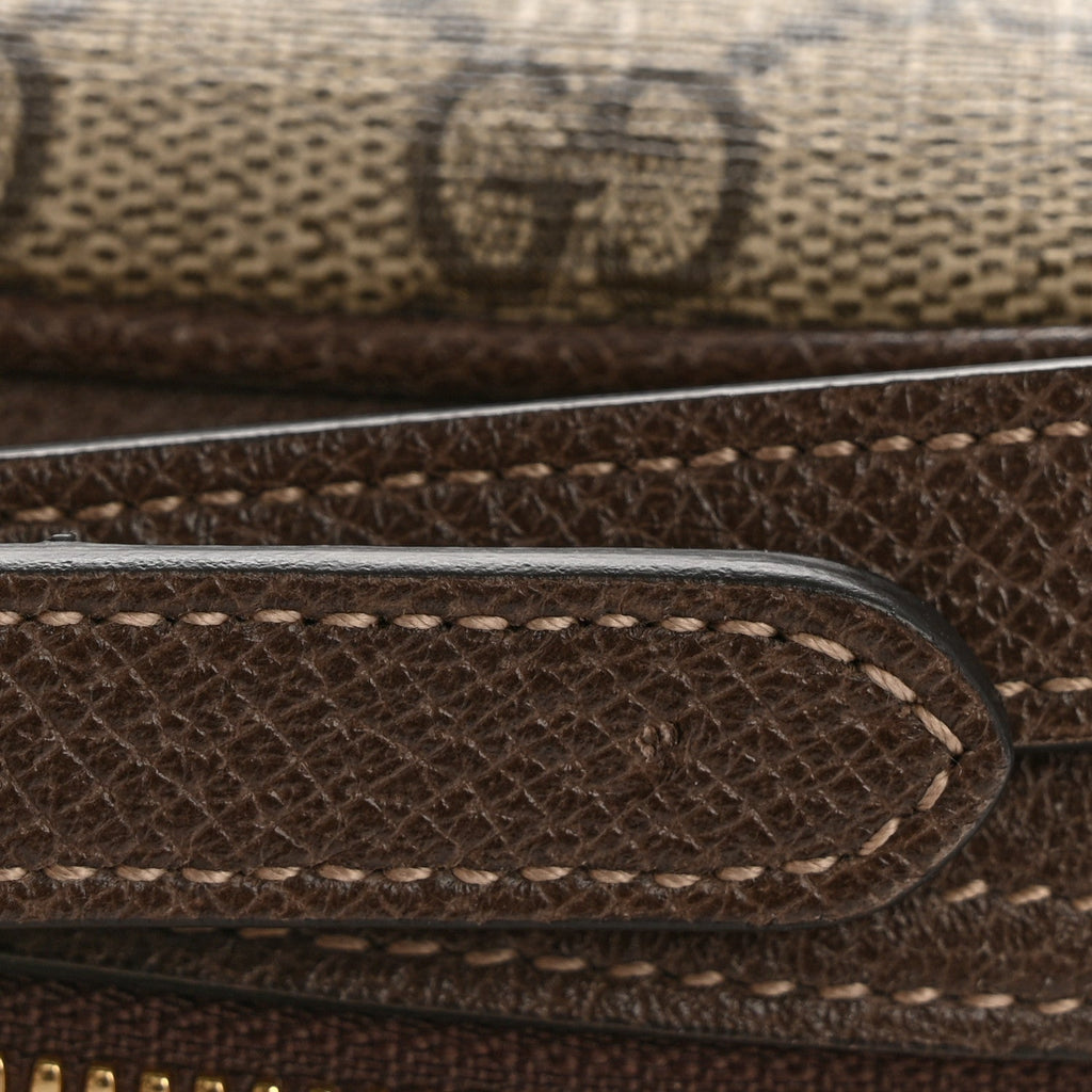 Gucci GG Supreme Monogram Web Small Ophidia Shoulder Bag Brown