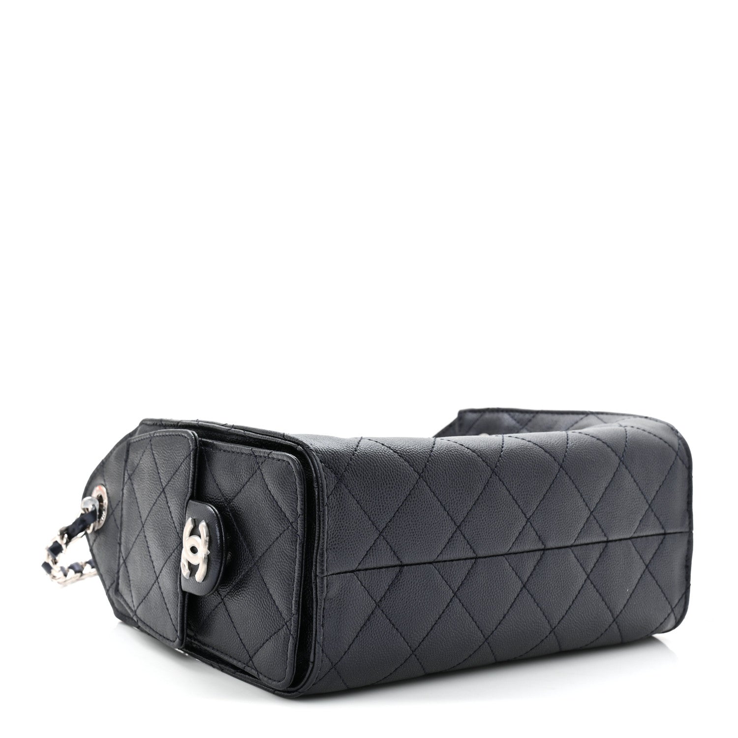 Chanel Metallic Caviar Quilted Mini Chanel 25 Handbag Dark Blue