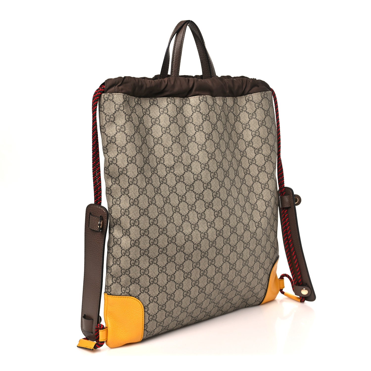 Gucci GG Supreme Monogram Neo Vintage Drawstring Backpack Beige New Acero Crop