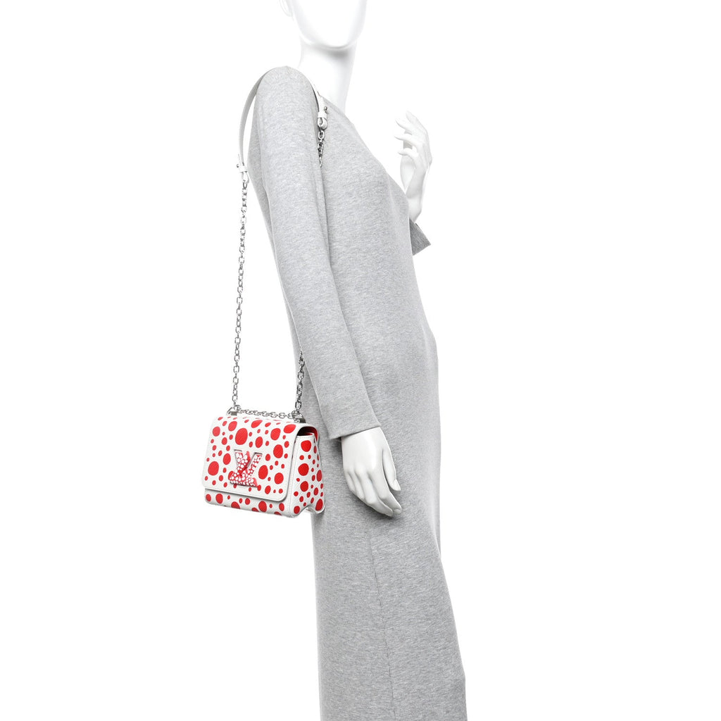 Louis Vuitton LV X YK Epi Infinity Dots Twist Shoulder Bag PM White Red