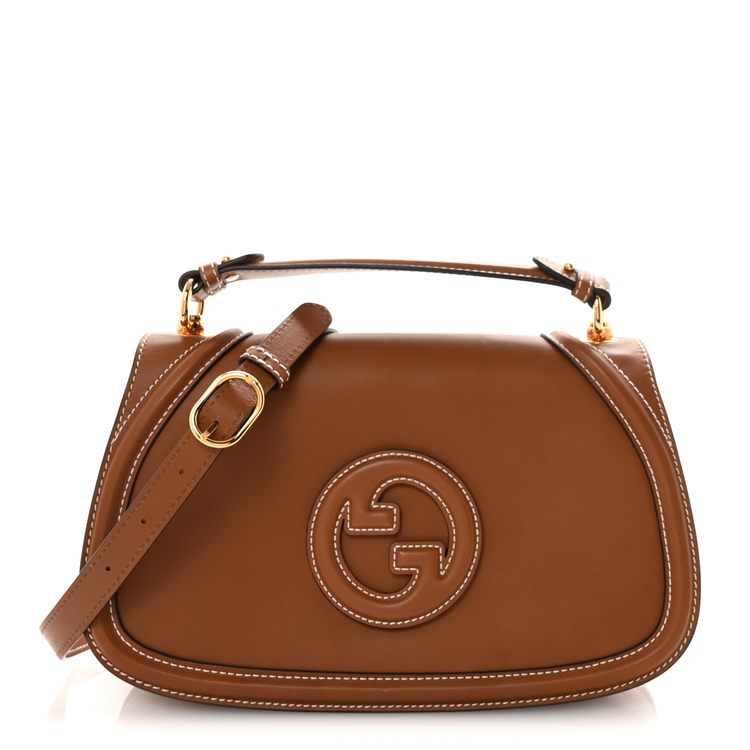 Gucci Calfskin Large Blondie Top Handle Flap Bag Sundial