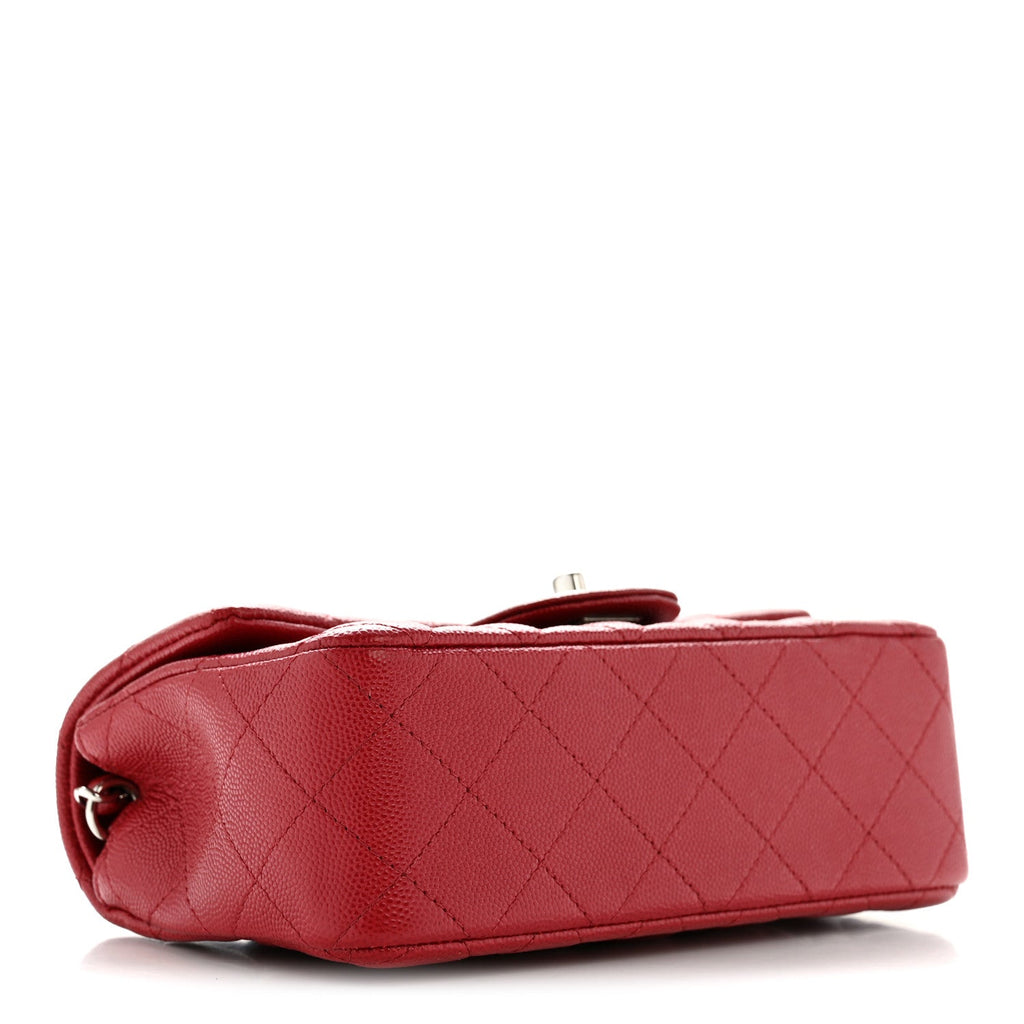 Chanel Caviar Quilted Mini Rectangular Flap Dark Red