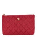 Caviar Quilted Small Zipped Pouch Pink